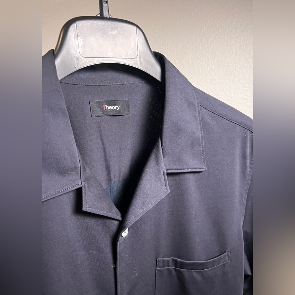 Theory Men's Dark Blue Button Down - Picture 2 of 6